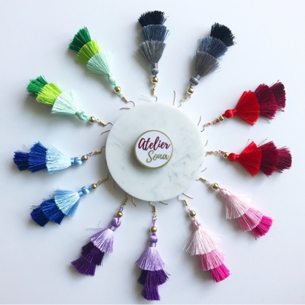 Buy 2 get 1 free ombré tassels earrings